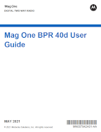 Mag One by Motorola BPR 4d User Guide