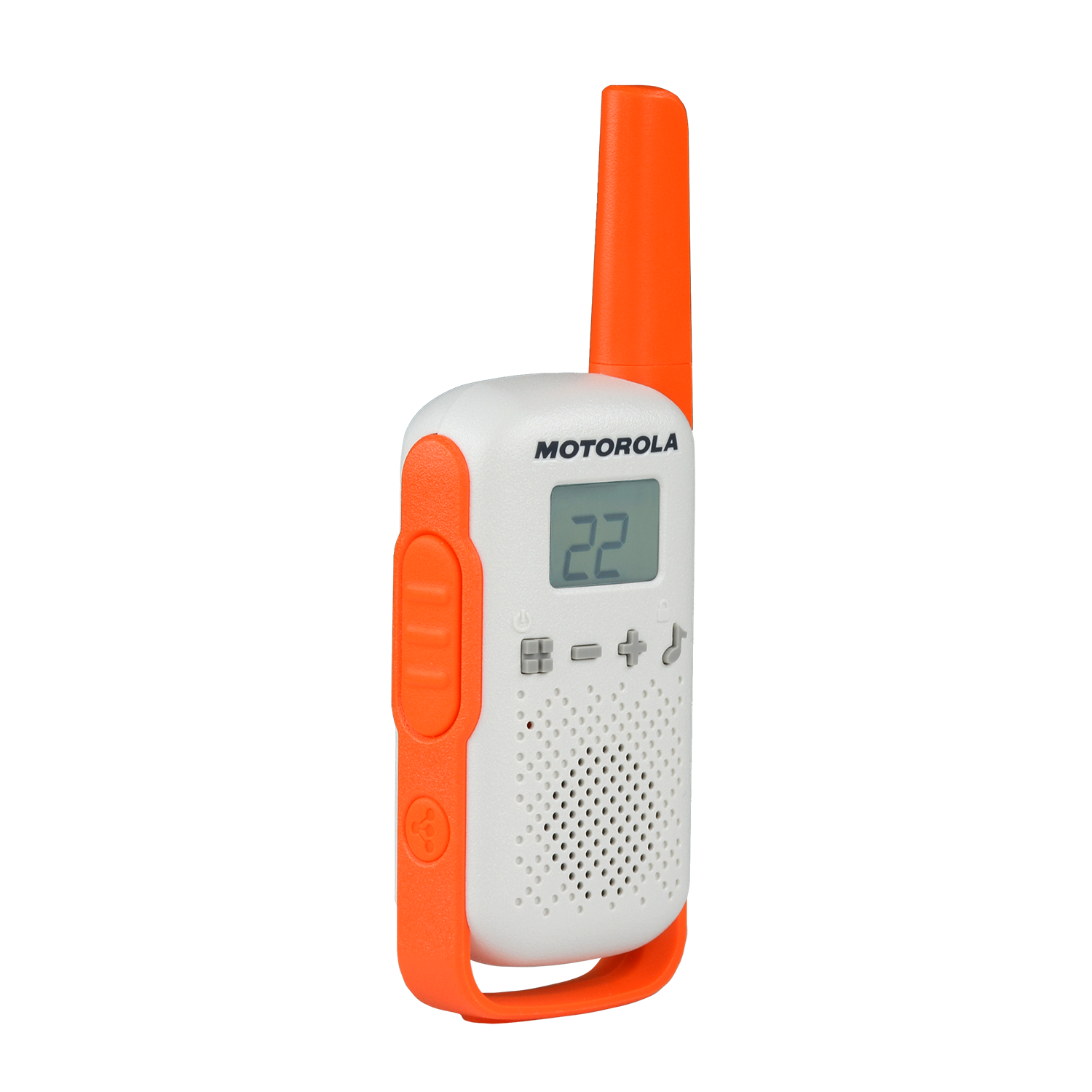 orange walkie talkie side button angle