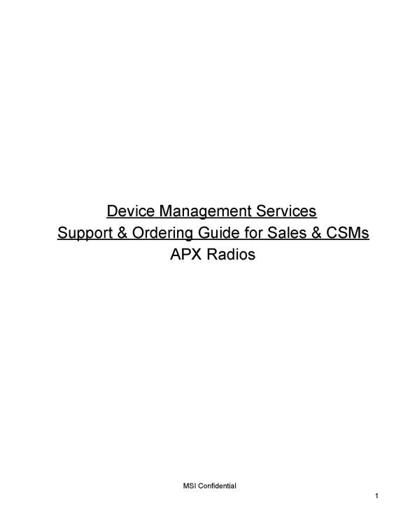 Support and Ordering Guide