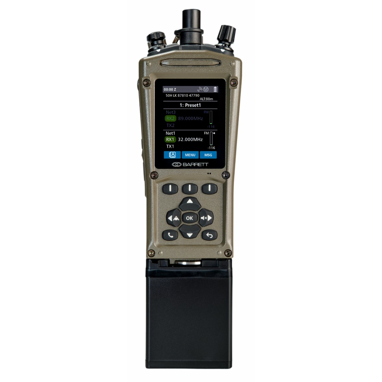 Barrett PRC-4080 radio front view