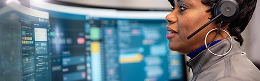 Woman looking at computer screen