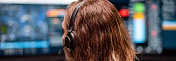 Woman looking at computer screen