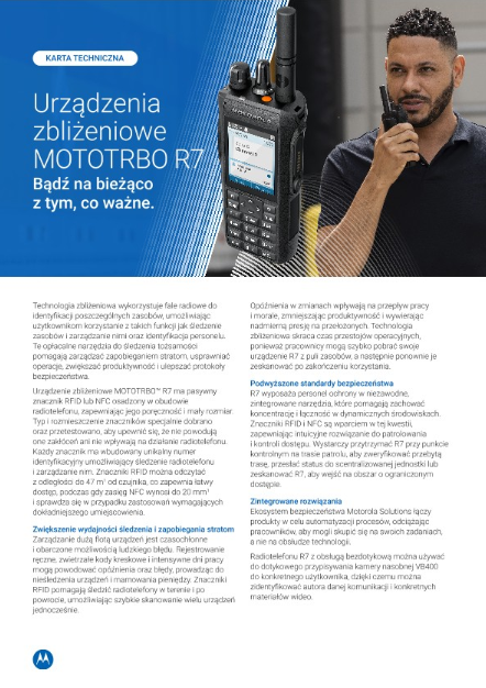 Urządzenia zbliżeniowe MOTOTRBO R7 RFID i NFC