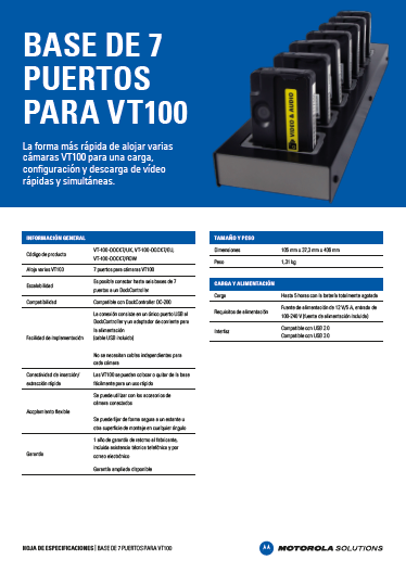 Специфікація для 7-портової док-станції VT100 (Ісп.)