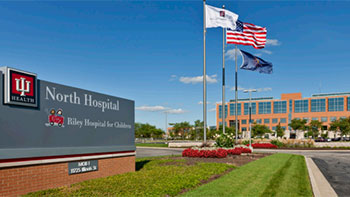 North Hospital sign and building