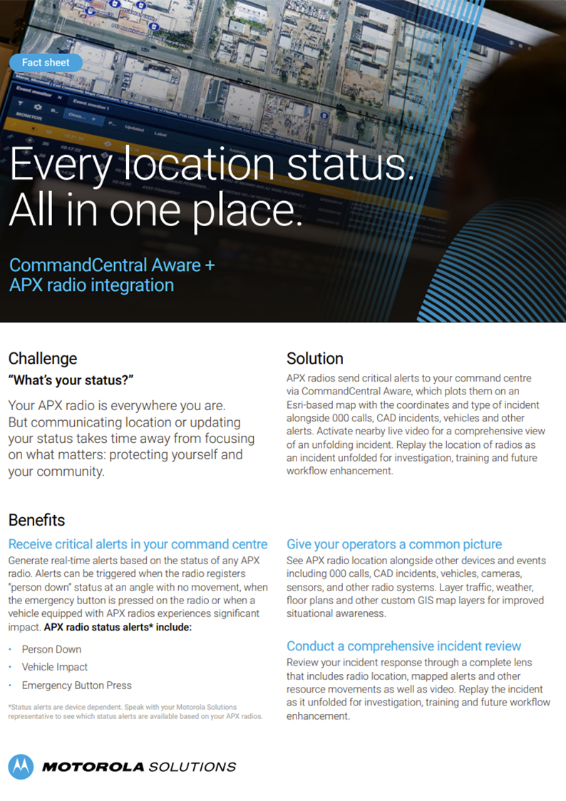 Aware + APX Radios Fact Sheet