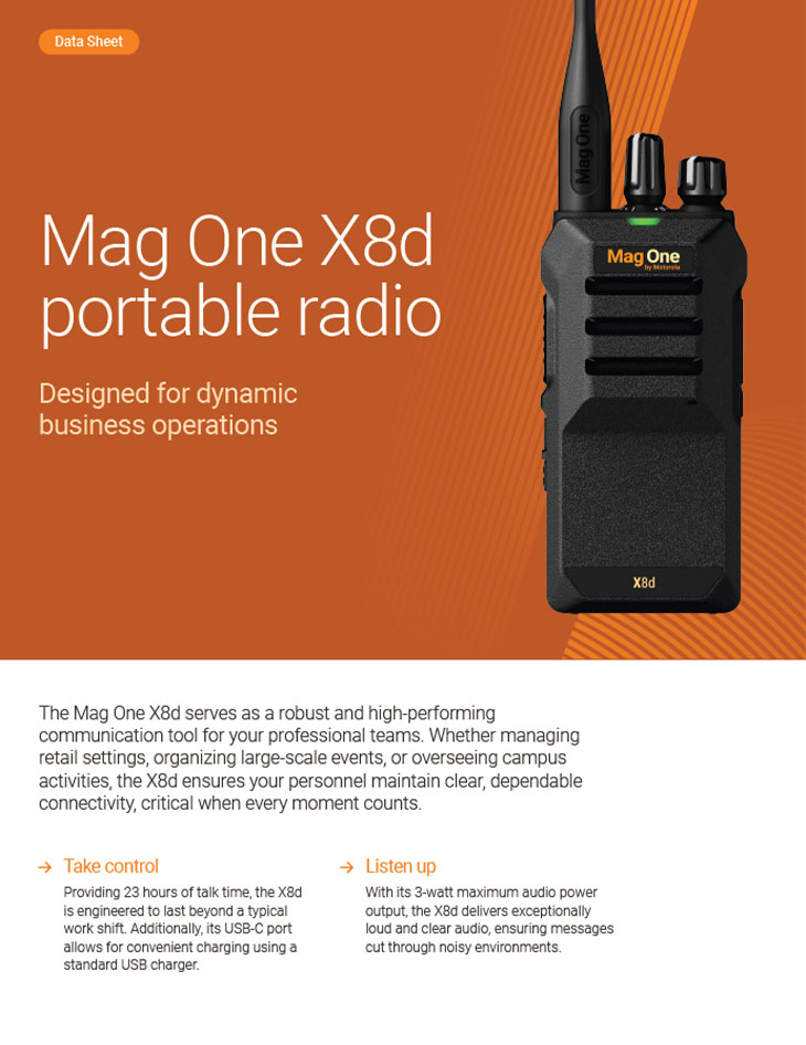 Mag One X8d Portable Radio Data Sheet