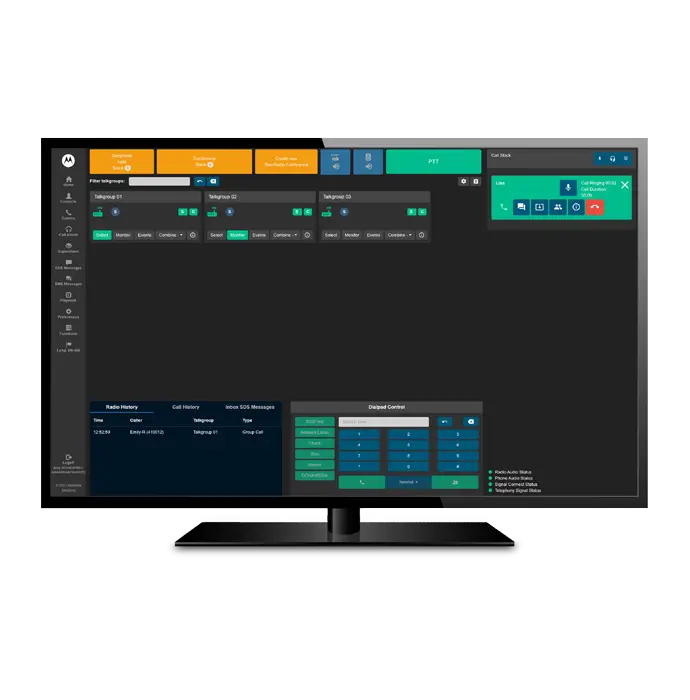Control Room Solution (CRS) Software on a monitor
