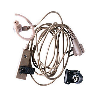 HMN9754 - Conjunto de fone de ouvido bege com microfone e PTT combinados