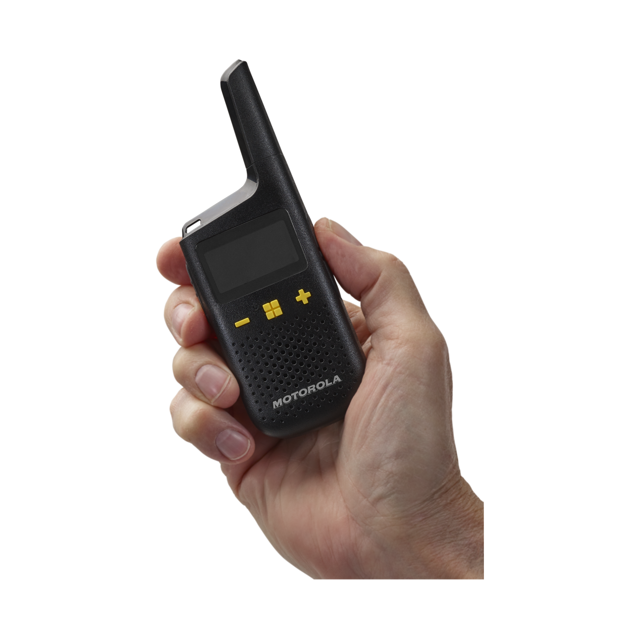 XT185 — ręka trzymająca radiotelefon