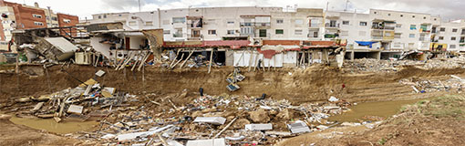 Damage caused by floods in Valencia, Spain