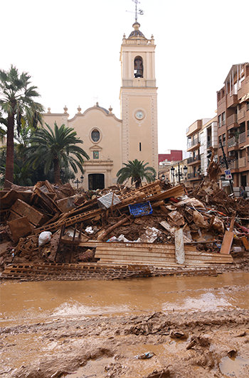 The effect of Storm DANA in Paiporta, Valencia