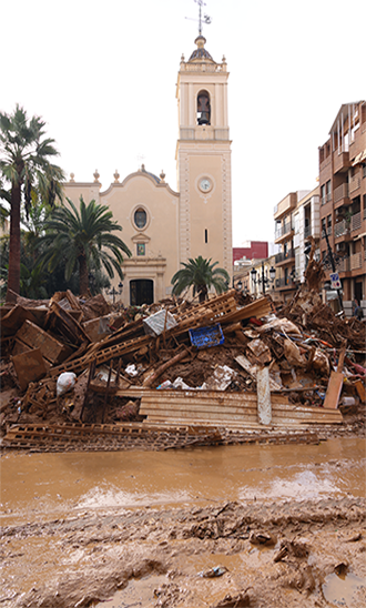 The effect of Storm DANA in Paiporta, Valencia