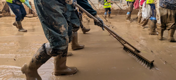 The clean up effort after the floods in Valencia, Spain