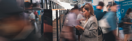Passengers entering and exiting train car