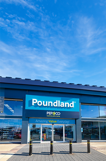 Entrance of poundland pepco