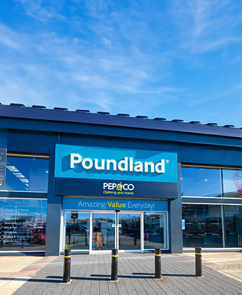 Entrance of poundland pepco