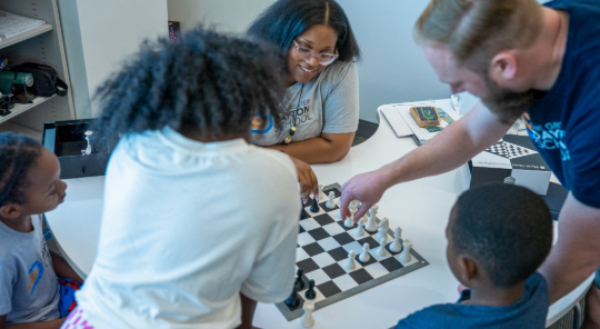 A game of chess at Greater Dayton School