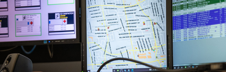 Computer screen with software