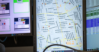 Computer screen with software