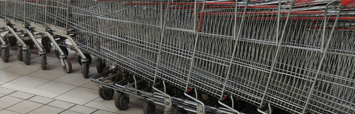 A stack of shopping carts