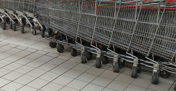 A stack of shopping carts