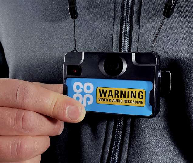 Co-op colleague wears a VT100 body camera