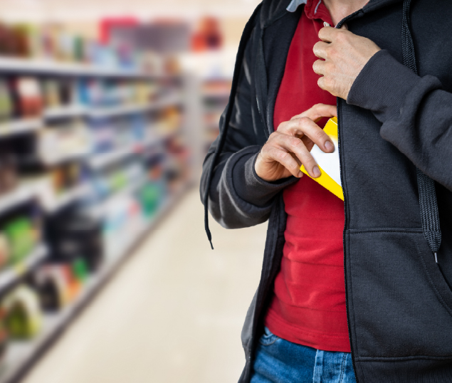 Man shoplifting instore