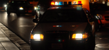 Police car with lights on