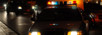 Police car with lights on