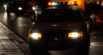 Police car with lights on
