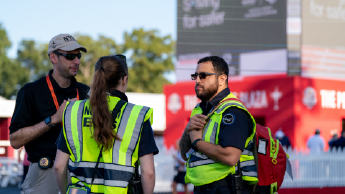 Emergency personnel in a group of 3