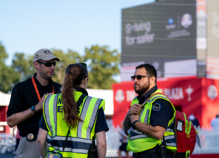 Emergency personnel in a group of 3