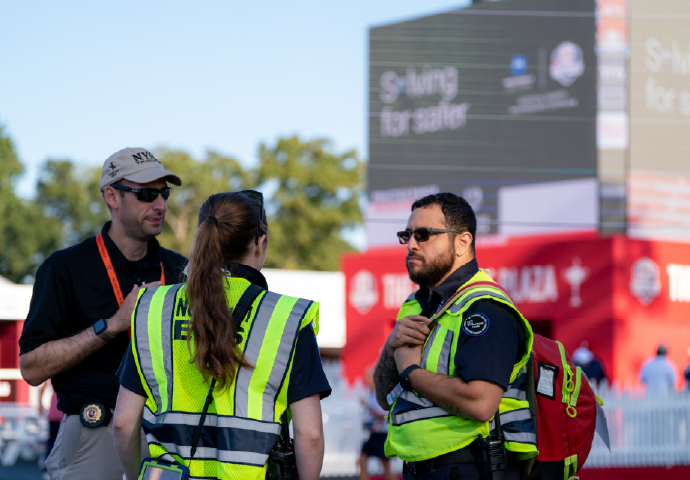 Emergency personnel in a group of 3