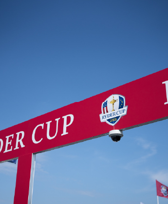 Ryder Cup sign with Aviligon dome camera