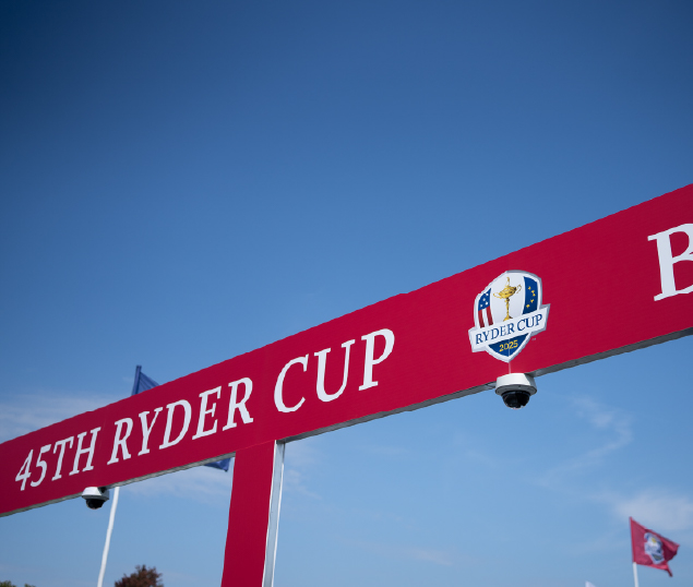 Ryder Cup sign with Aviligon dome camera