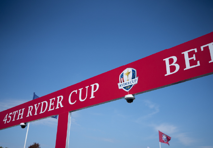 Ryder Cup sign with Aviligon dome camera