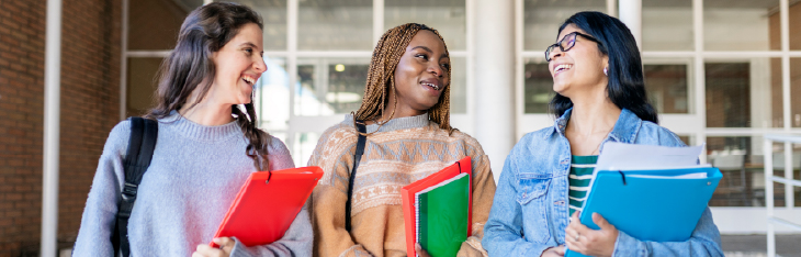 Group of students in an outdoor campus