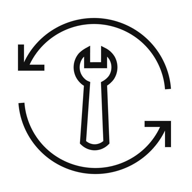 An icon of arrows circling a wrench