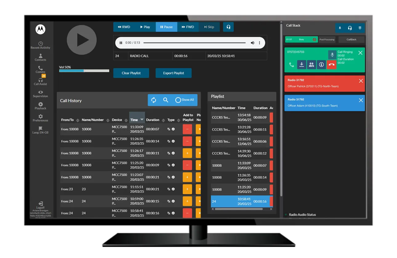 Guardian ICCS playback