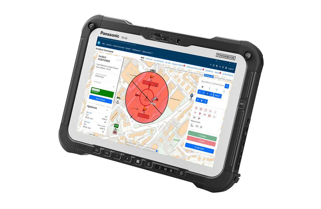 Tablet showing Mobile incident command