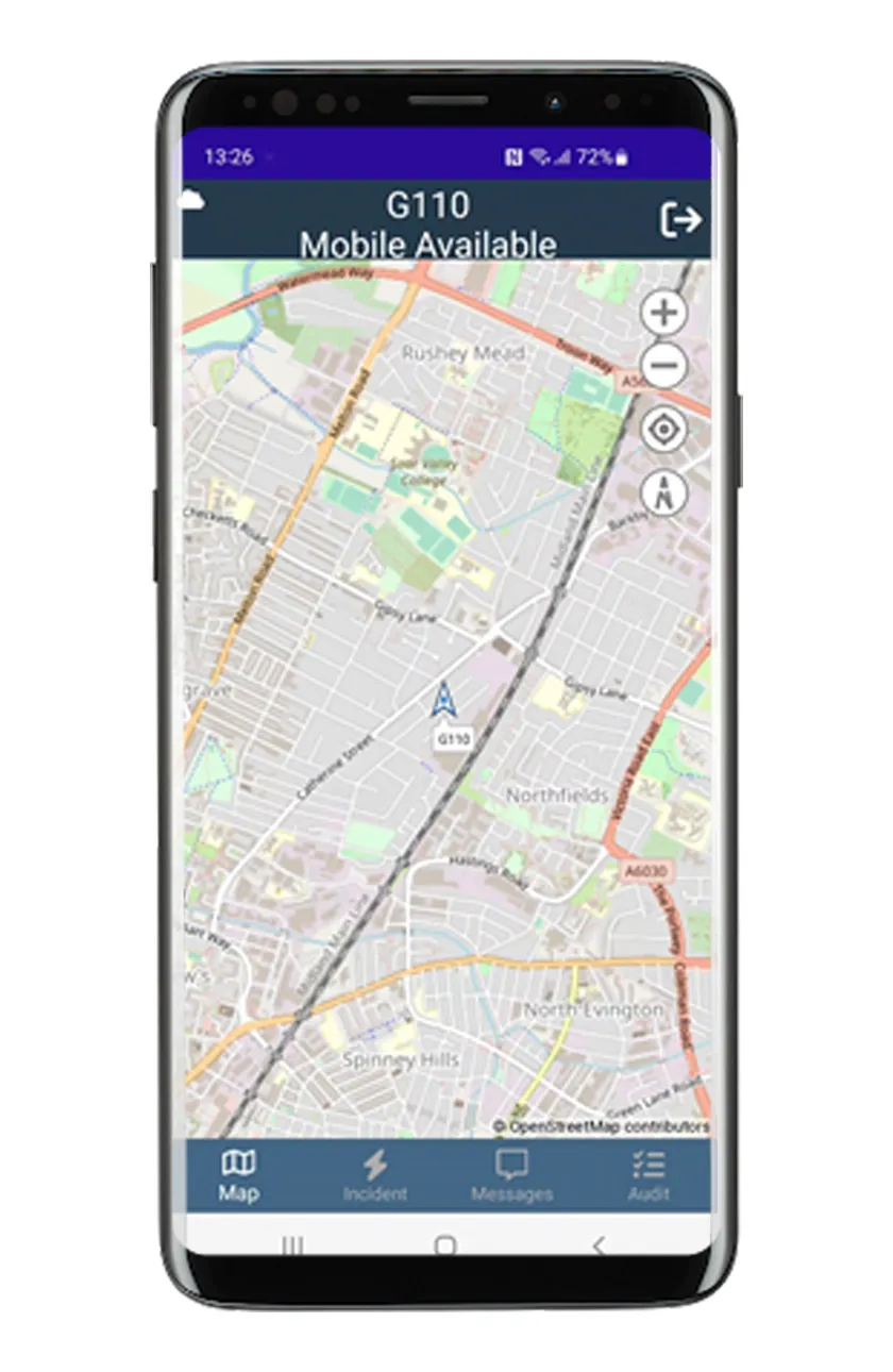 Phone showing Mobile map feature