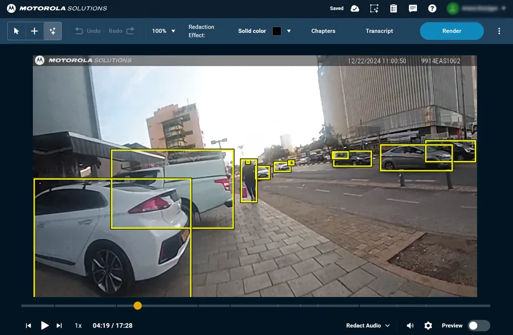 CommandCentral DEMS AI redaction