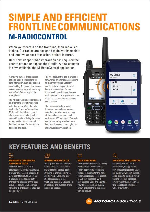 MXP600 M-RadioControl Datasheet