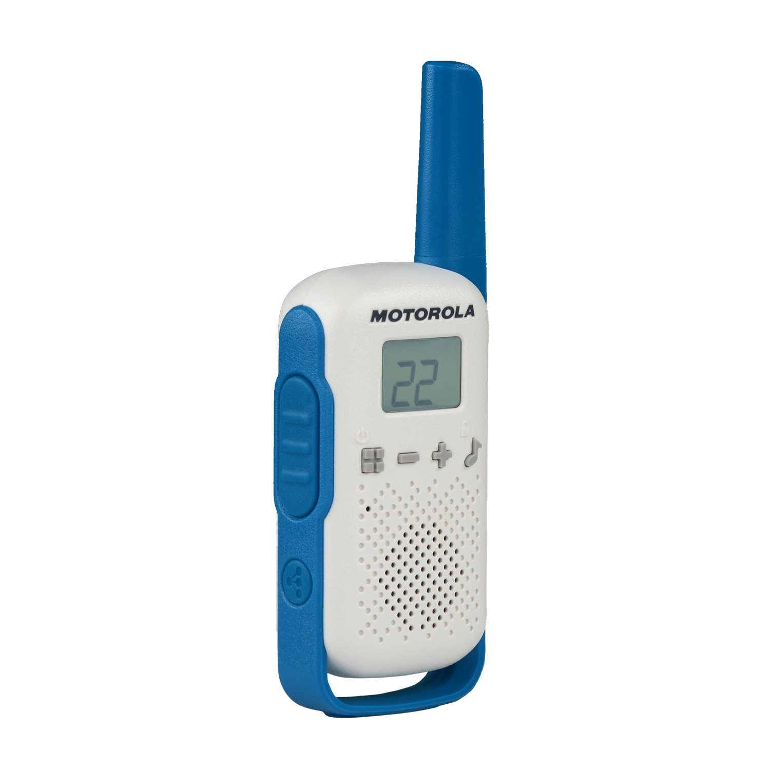 blue walkie talkie side button angle