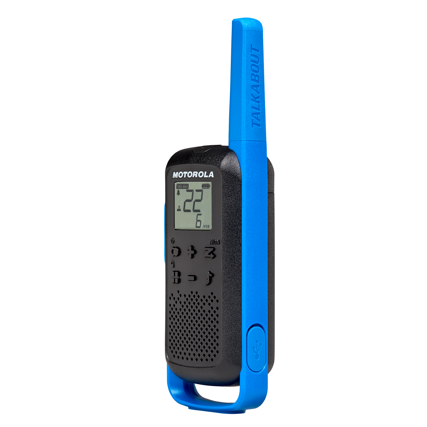blue walkie talkie left side
