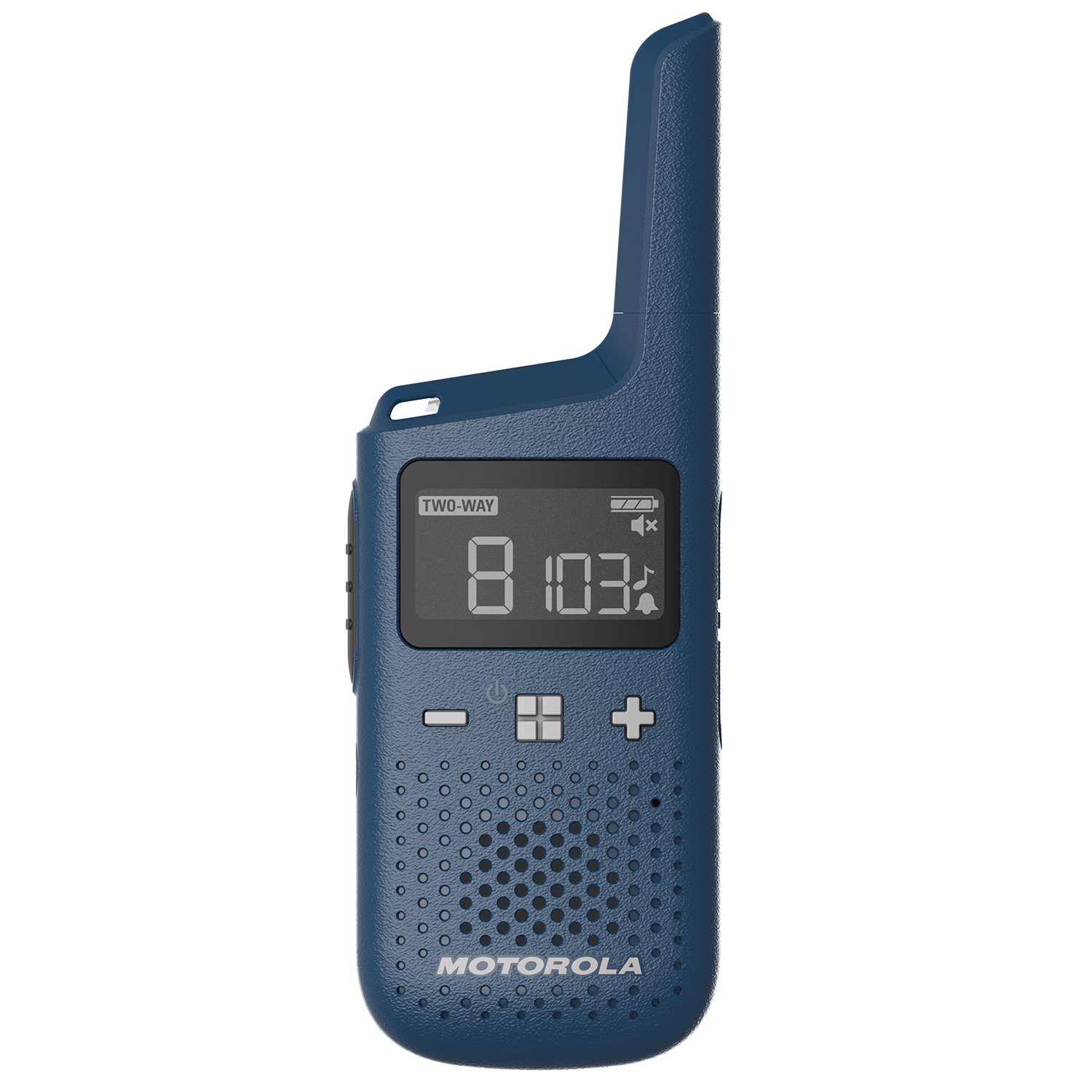 t383 (blue) walkie talkie front angle with screen on 