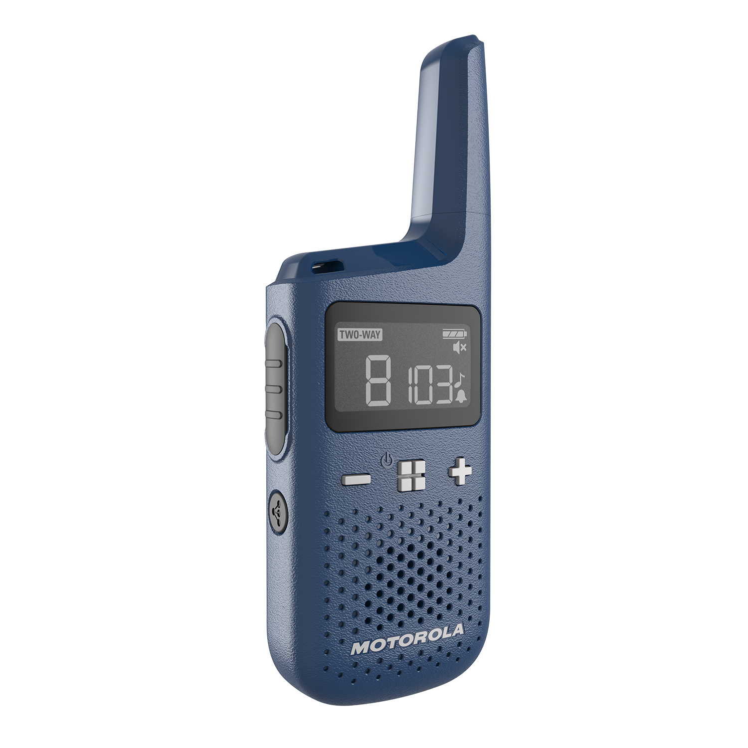 t383 (blue) walkie talkie side buttons