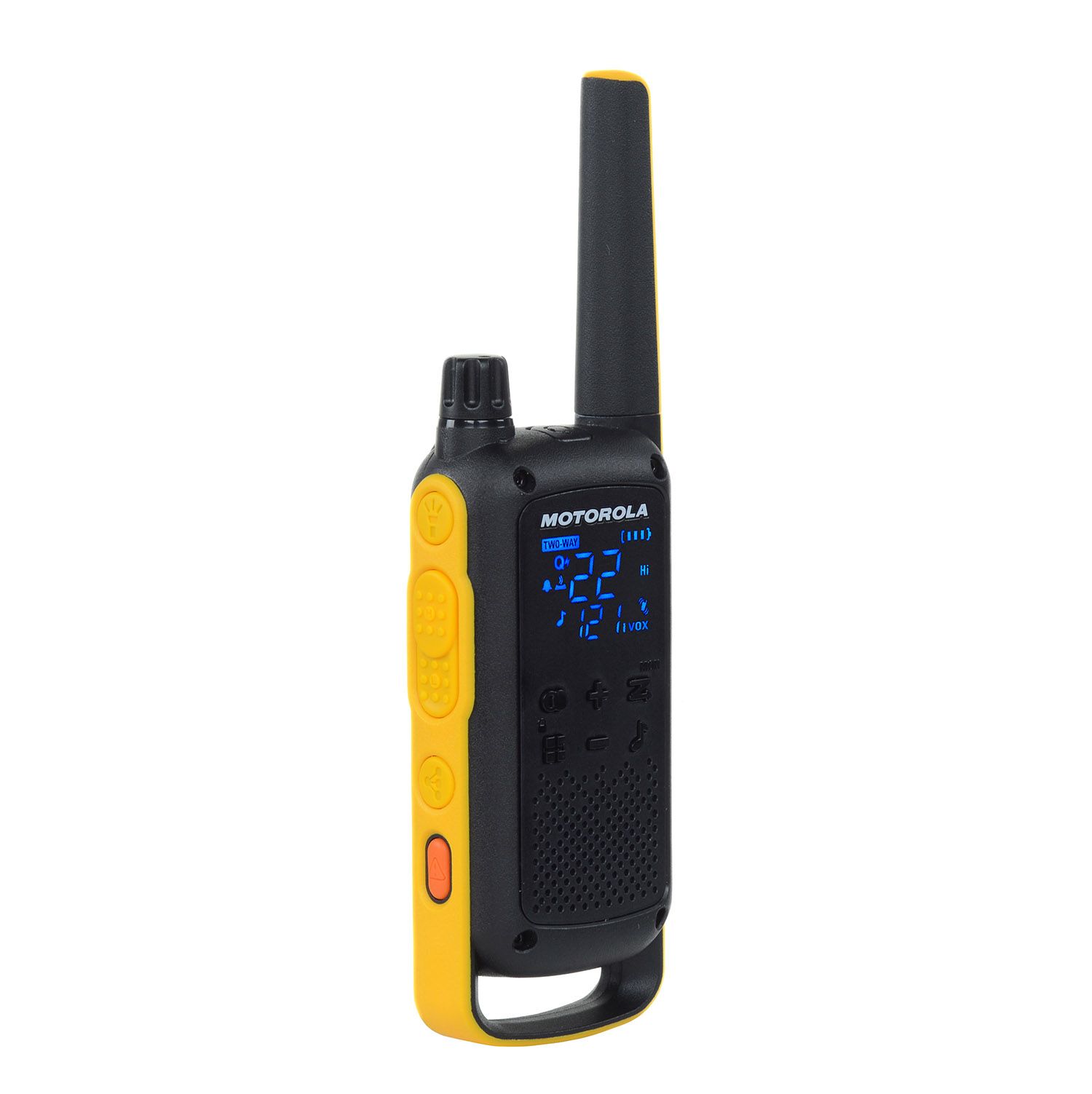 yellow walkie talkie left side buttons