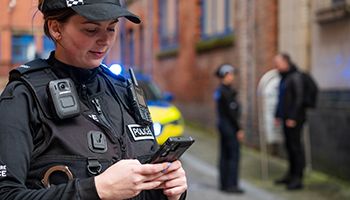 Police officer uniform including body camera